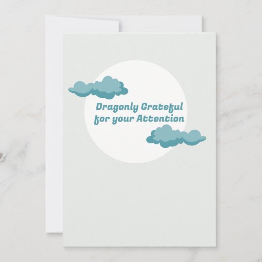 Invitation Pastel Blue Grey Sleeping Cloud Baby Dragon (Dos)