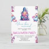 Invitation Pastel Blue Halloween Party Festin Amusement Invit (Debout devant)