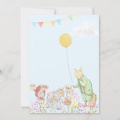 Invitation Pastel Blue Peter le Rabbit Baby shower des amis (Dos)