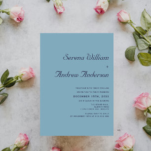 Invitation Pastel Blue Plain Moderne minimaliste Mariage