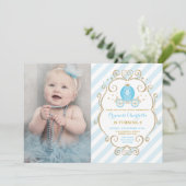 Invitation Pastel Blue Princess Cinderella Carrie Anniversair (Debout devant)