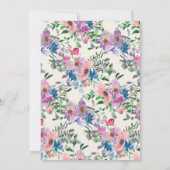 Invitation Pastel Blue Purple Floral Femmes 30e anniversaire (Dos)