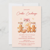 Invitation Pastel Blush Cookie Exchange Noël Party (Devant)