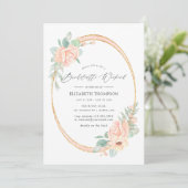 Invitation Pastel Blush Floral Geometry Bachelorette Week-end (Debout devant)