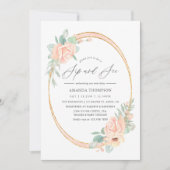 Invitation Pastel Blush Floral Sip géométrique Voir (Devant)