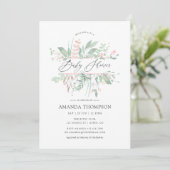 Invitation Pastel Blush Greenery Baby shower géométrique (Debout devant)