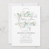 Invitation Pastel Blush Greenery Wedding shower (Devant)