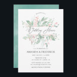 Invitation Pastel Blush Greenery Wedding shower<br><div class="desc">Décor vert d'inspiration biologique rose vif et teintes pastel menthe wedding shower invitation conçue pour être rapidement et facilement customisé à vos spécificités événementielles.</div>