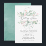 Invitation Pastel Blush Greenery Wedding shower<br><div class="desc">Décor vert d'inspiration biologique rose vif et teintes pastel menthe wedding shower invitation conçue pour être rapidement et facilement customisé à vos spécificités événementielles.</div>