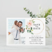 Invitation Pastel Blush Joli floral Botanique Enregistrer la (Debout devant)