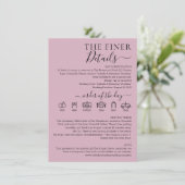 Invitation Pastel Blush Pink Wedding Finer Details (Debout devant)