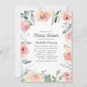 Invitation Pastel Blush Rose Floral Douche Virtuelle (Devant)