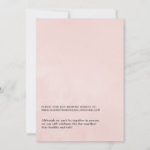 Invitation Pastel Blush rose Floral Mariage virtuel en ligne (Dos)