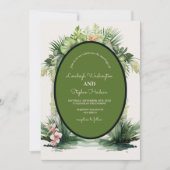 Invitation Pastel Boho Arc Floral Mariage tropical (Devant)