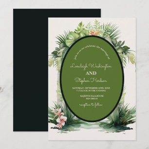 Invitation Pastel Boho Arc Floral Mariage tropical