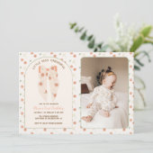 Invitation Pastel Boho Bow Anniversaire Photo Bash (Debout devant)