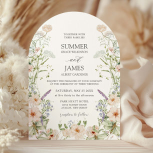 Invitation Pastel Boho Chic Fleur sauvage Jardin Mariage Flor