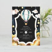 Invitation Pastel Boho Hot Air Balloon Anniversaire (Debout devant)