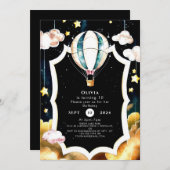 Invitation Pastel Boho Hot Air Balloon Anniversaire (Devant / Derrière)