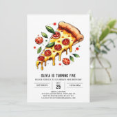 Invitation Pastel Boho Pizza Anniversaire (Debout devant)