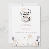 Invitation Pastel Boho Raccoon et Ballons Anniversaire (Dos)