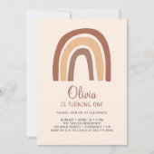 Invitation Pastel Boho Rainbow 1er anniversaire (Devant)