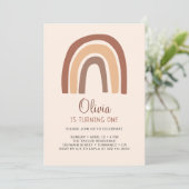 Invitation Pastel Boho Rainbow 1er anniversaire (Debout devant)