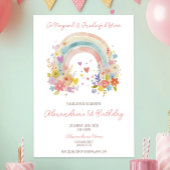 Invitation Pastel Boho Rainbow Floral 1er anniversaire