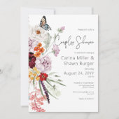 Invitation Pastel & Bourgogne Floral Couples Douche (Devant)