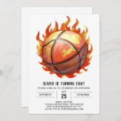Invitation Pastel Boy Basketball moderne Anniversaire (Devant / Derrière)