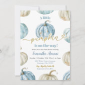 Invitation Pastel Boy Citrouille Est En Route Baby shower (Devant)