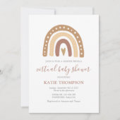 Invitation Pastel Brown Rainbow Baby shower de révélation de (Devant)