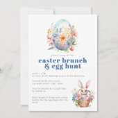Invitation Pastel Brunch de Pâques et chasse aux oeufs Oeuf F (Devant)