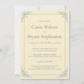 Invitation Pastel Butter Jaune Dusty Bleu Mariage minimaliste (Devant)