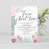 Invitation Pastel Cactus Taco à propos de Fête des mariées d' (Debout devant)