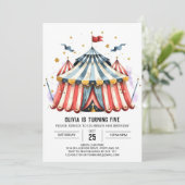 Invitation Pastel Carnival Circus Birthday (Debout devant)