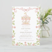 Invitation Pastel Carousel Baby Shower with rsvp QR code (Debout devant)