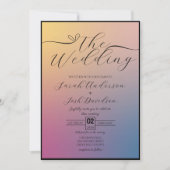 Invitation Pastel céleste Gradient Chic Script Photo (Devant)
