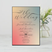 Invitation Pastel Céleste Gradient coloré Élégant (Debout devant)