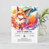 Invitation Pastel Children Fox Anniversaire (Debout devant)