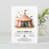 Invitation Pastel Cirque de Fête des Enfants Anniversaire (Debout devant)