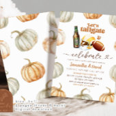 Invitation Pastel Citrouille Bière et Footballs Couples Douch