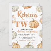 Invitation Pastel Citrouille Fall Genre Neutre 2e anniversair (Devant)