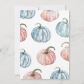 Invitation Pastel Citrouille Garçon ou fille Automne Révélati (Dos)