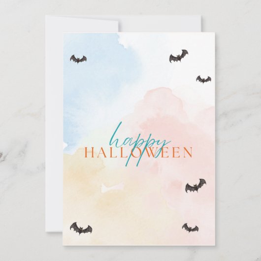 Invitation Pastel Citrouille Patch Chat noir Halloween Party (Dos)