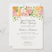 Invitation Pastel Citrus Floral Squeeze Fête des mariées prin (Devant)