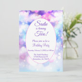 Invitation Pastel Coeur coloré fête d'anniversaire (Debout devant)