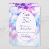 Invitation Pastel Coeur coloré fête d'anniversaire (Devant / Derrière)