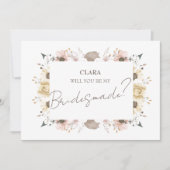 Invitation Pastel Color Floral Mariage Bridesmade (Devant)