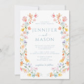 Invitation Pastel Colorée Fleur Fleur sauvage Mariage (Devant)